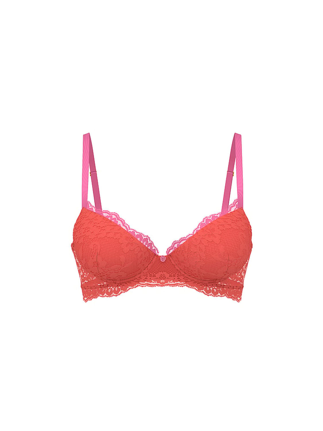 vs Dream Angels Lace Lightly Lined Demi Bra Cactus Flower 3 of 3 