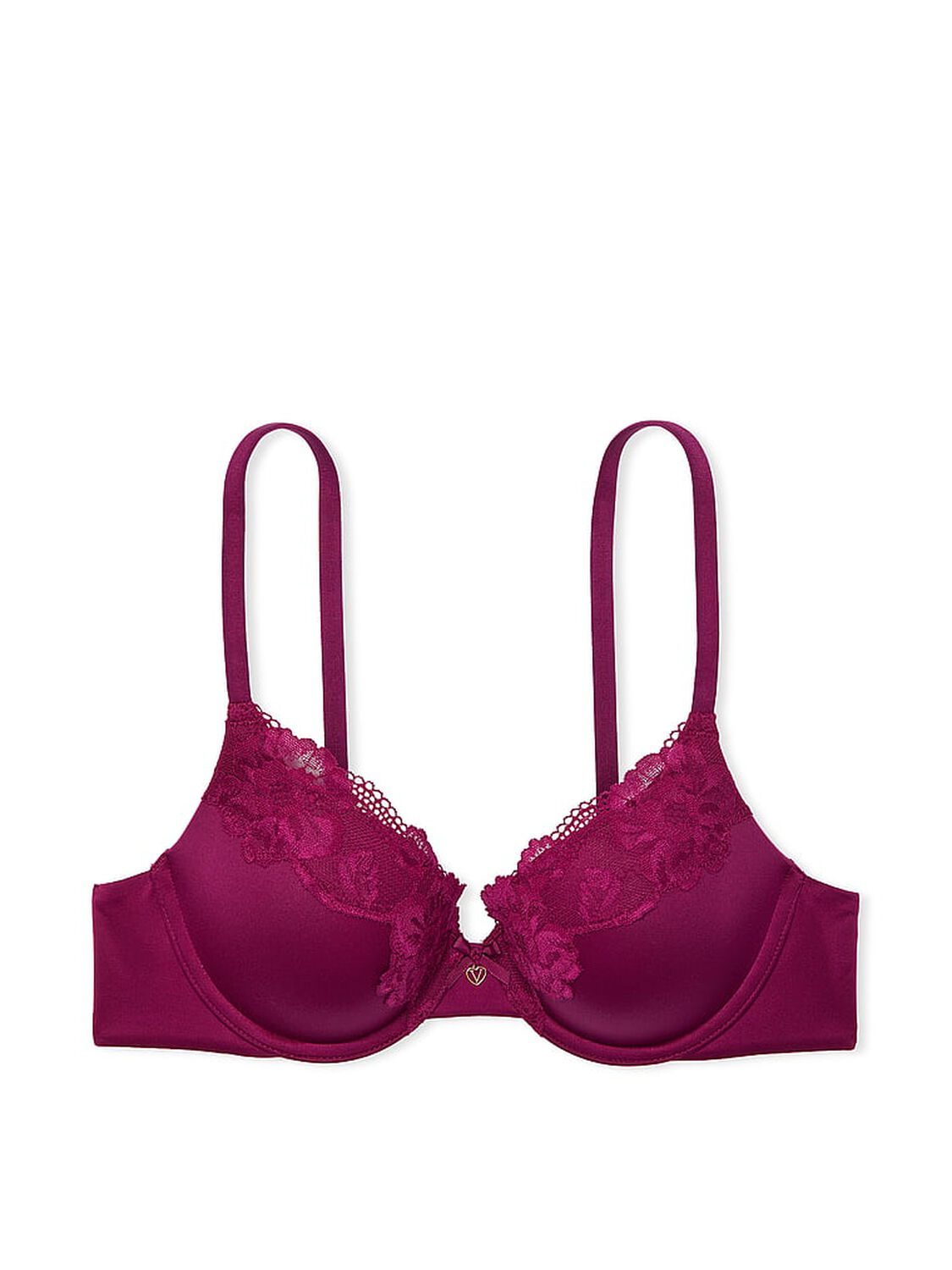 vs Body By Victoria Perfect Shape Lace-Trim Push-Up Bra Plum Rouge 3 of 3 