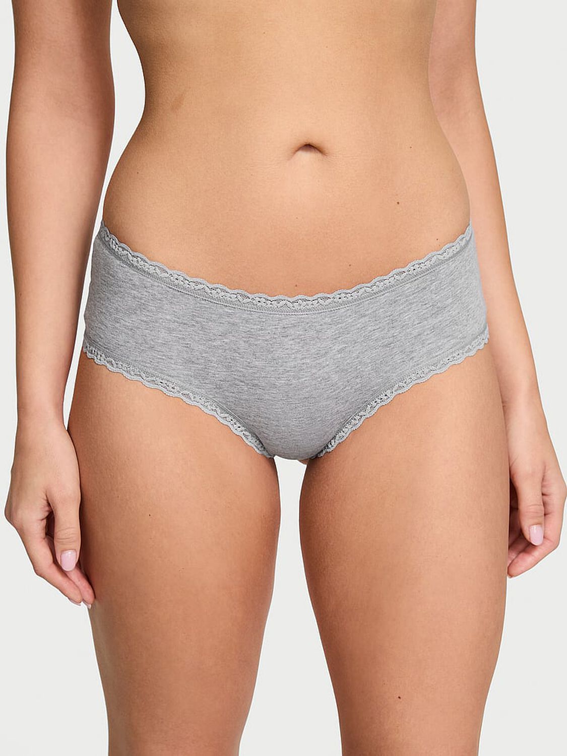 vs The Lacie Cotton Lace-Waist Cheeky Panty Heather Grey 1 of 3 