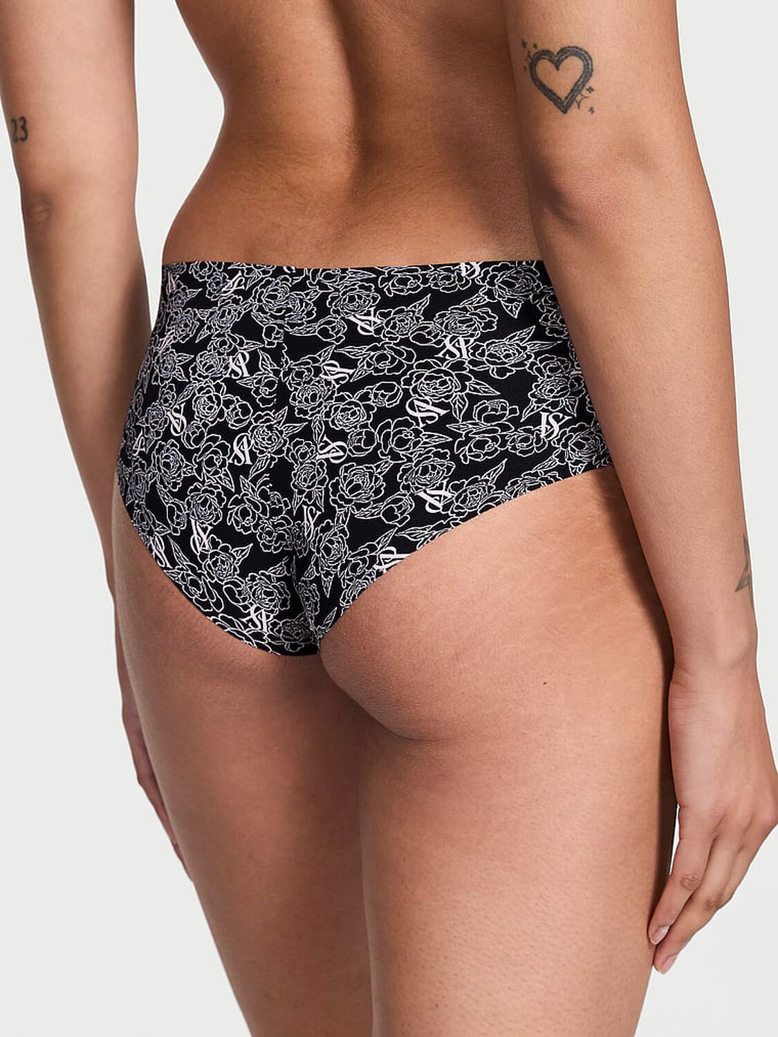 vs No-Show No-Show Cheeky Panty Black Sketch Floral 1 of 3 