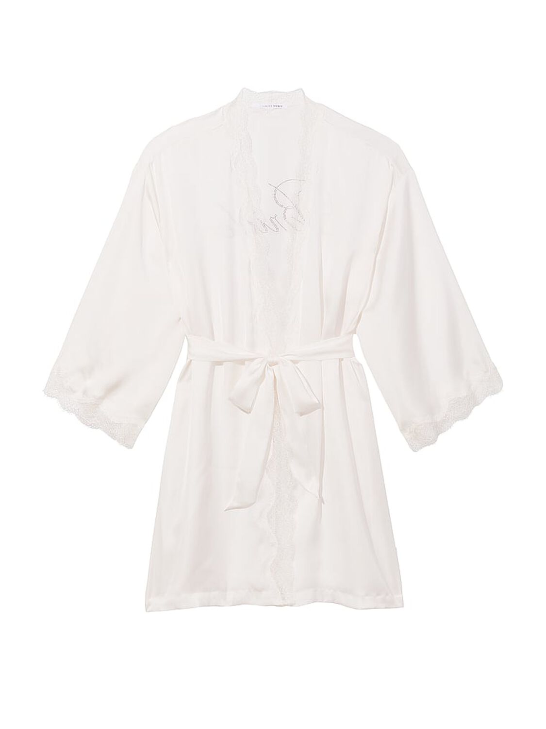 vs Victoria's Secret Satin Lace Trim Robe 3 of 4 