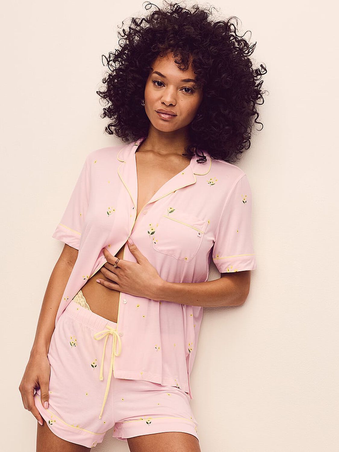 vs Victoria's Secret SoSoft&trade; Modal Short Pajama Set Ballet Pink Floral 4 of 4 