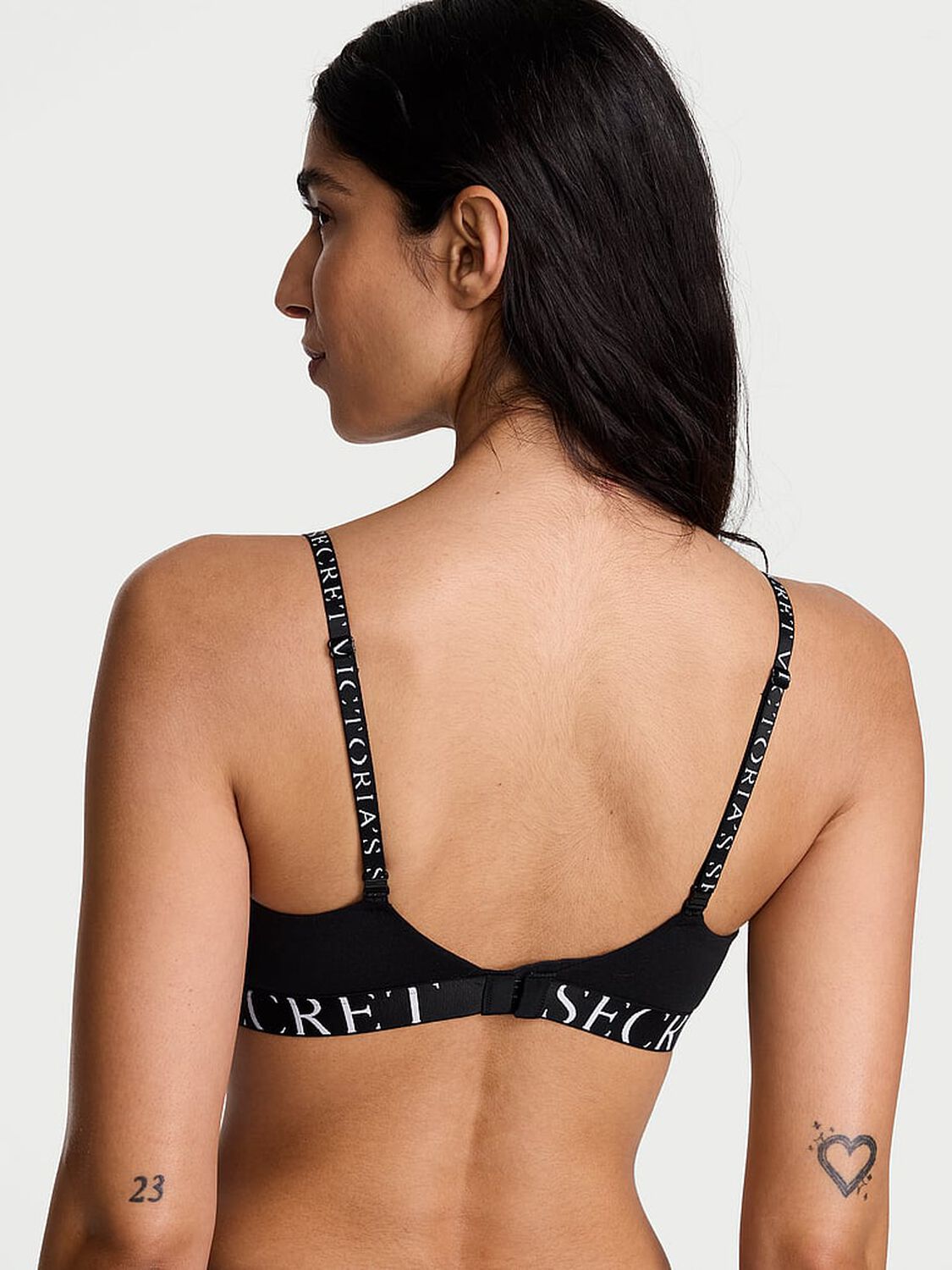 vs The T-Shirt Cotton Exploded Logo Lightly Lined Wireless Bra Black 2 of 3 