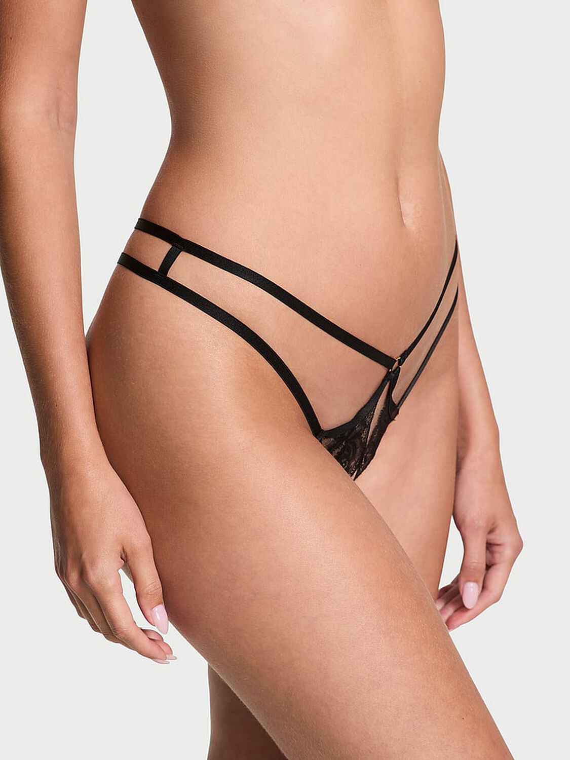 vs Very Sexy Rose Lace Crotchless Thong Panty 1 of 3 