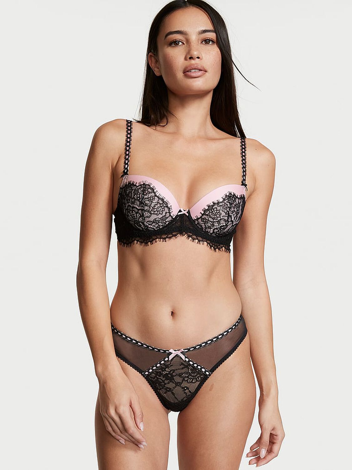 vs Dream Angels Lace Thong Panty Black 4 of 4 