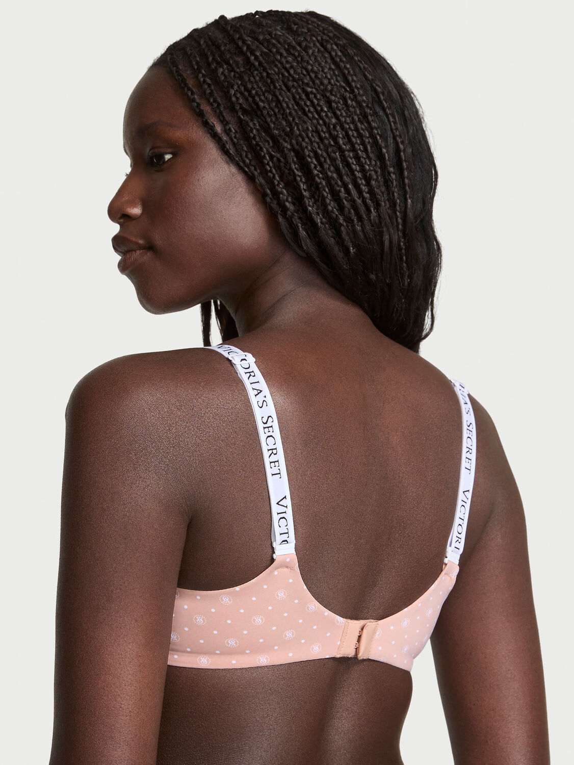 vs The T-Shirt Lightly Lined Demi Bra Pink Dot 2 of 3 
