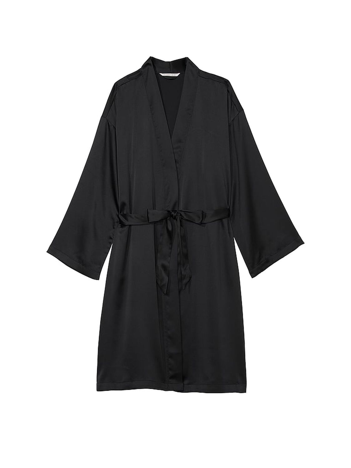 vs Victoria's Secret Satin Midi Robe Black 3 of 3 
