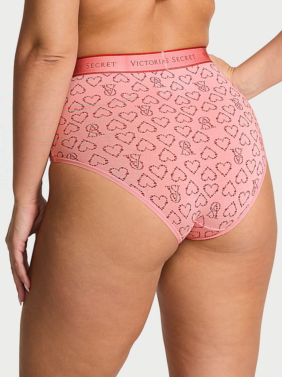 vs Cotton Logo Cotton Modern Brief Panty Petal Pink Logo Hearts 2 of 3 