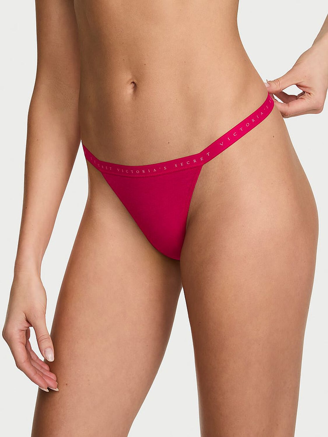 vs Victoria's Secret Stretch Cotton V-String Panty 1 of 3 