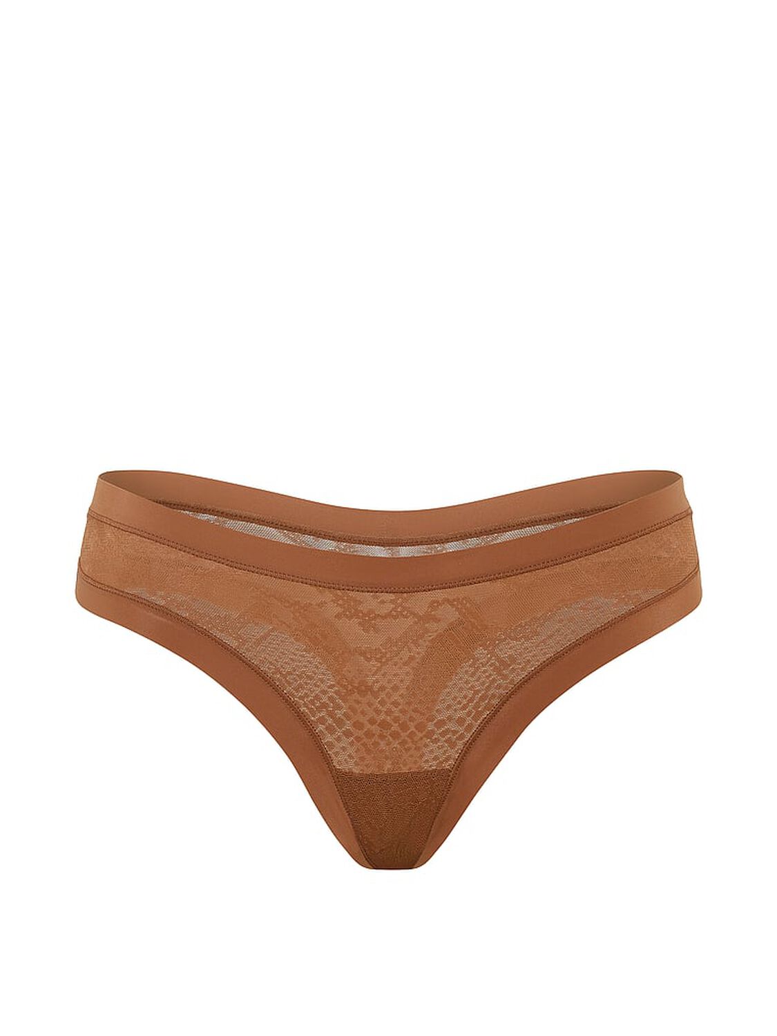 vs No-Show No-Show Snake Mesh Thong Panty Caramel 3 of 3 