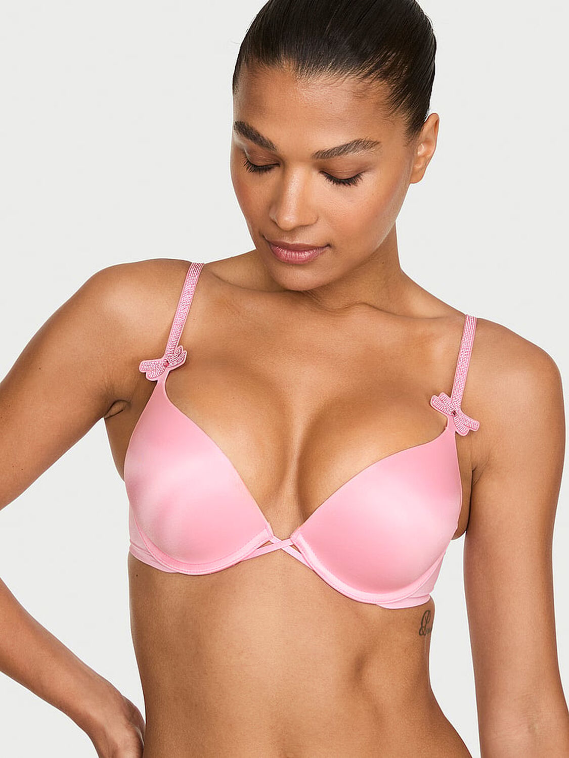 vs Very Sexy Bombshell Add-2-Cups Shine Bow Push-Up Bra Victoria Pink 1 of 3 