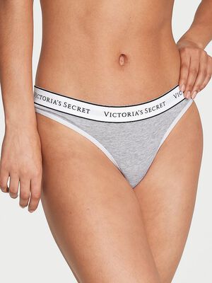 Logo Cotton Thong Panty