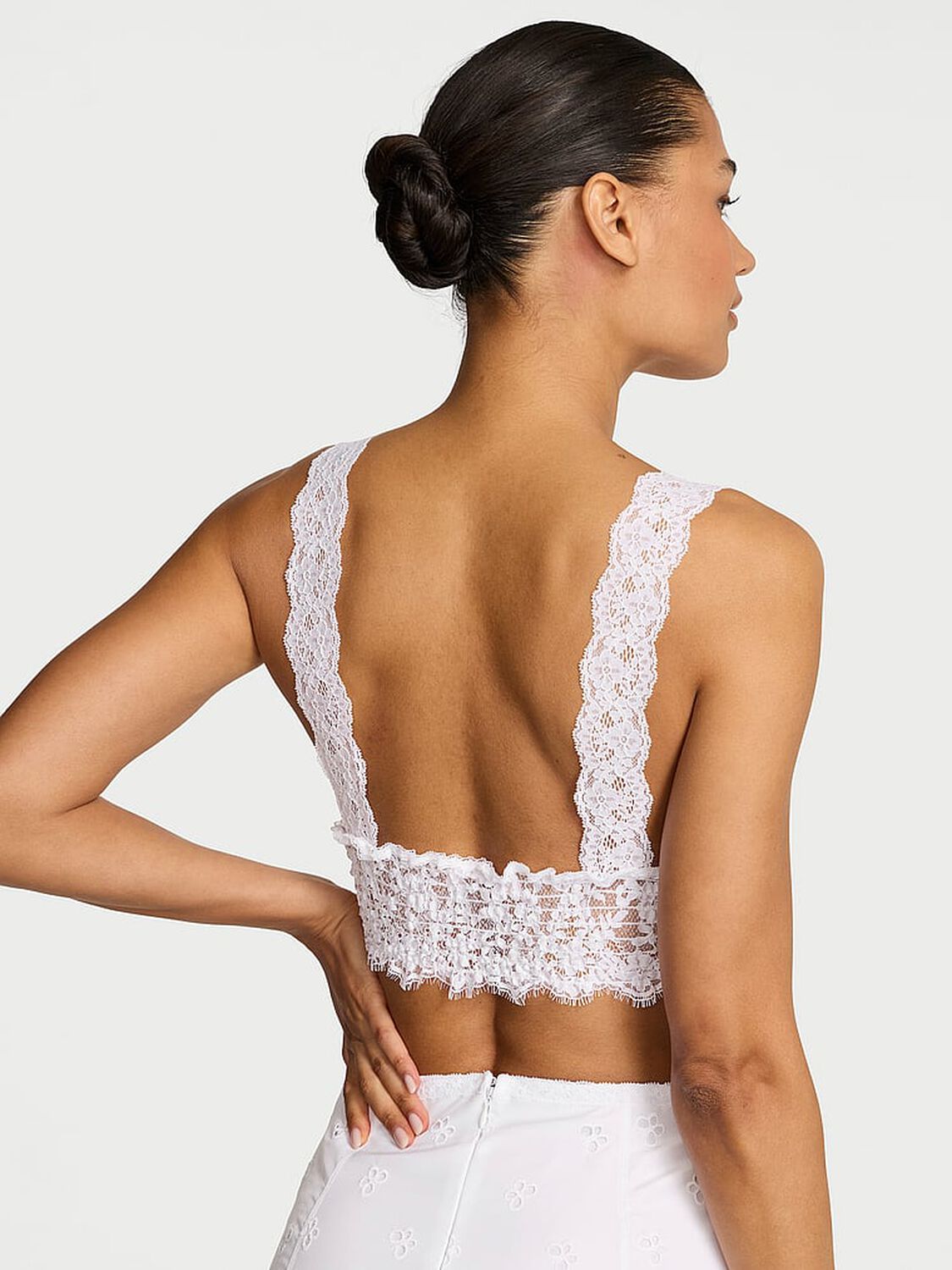 vs Dream Angels Butterflies Eyelet & Lace Bralette Vs White 2 of 2 