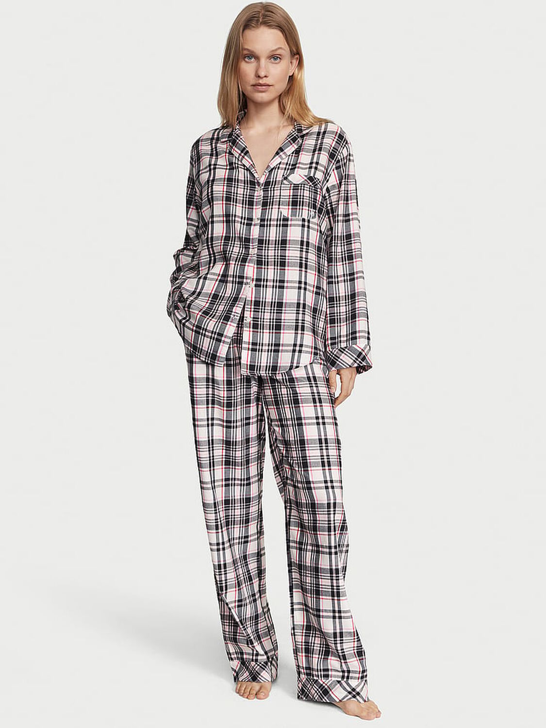 vs Victoria's Secret Flannel Long Pajama Set 1 of 4 