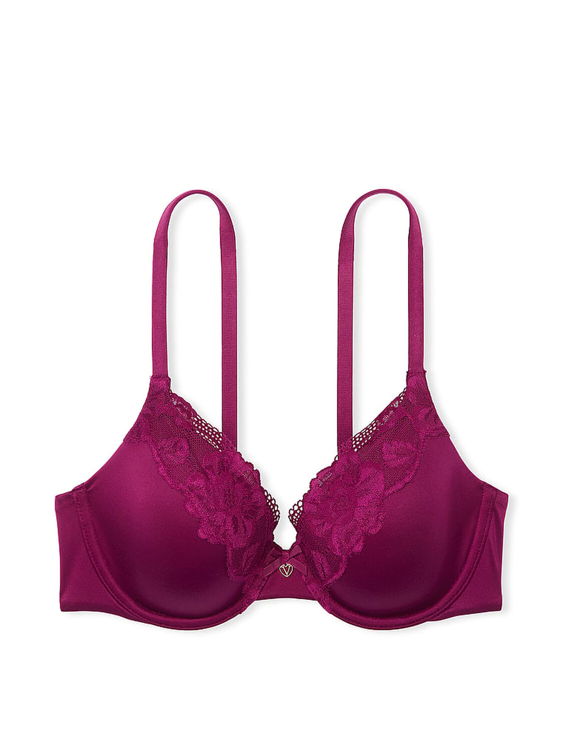 vs Body By Victoria Lightly Lined Lace-Trim Full-Coverage Bra Plum Rouge 3 of 3 