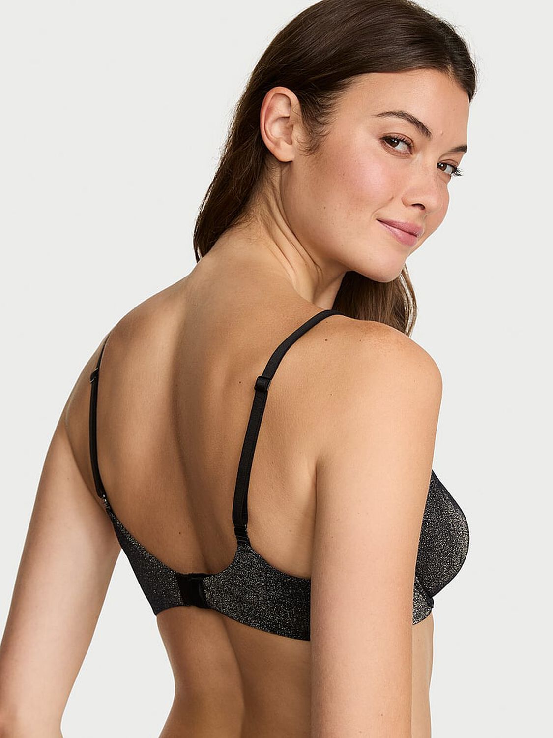 vs Body By Victoria Shimmer Invisible Lift Unlined Demi Bra Black 2 of 2 