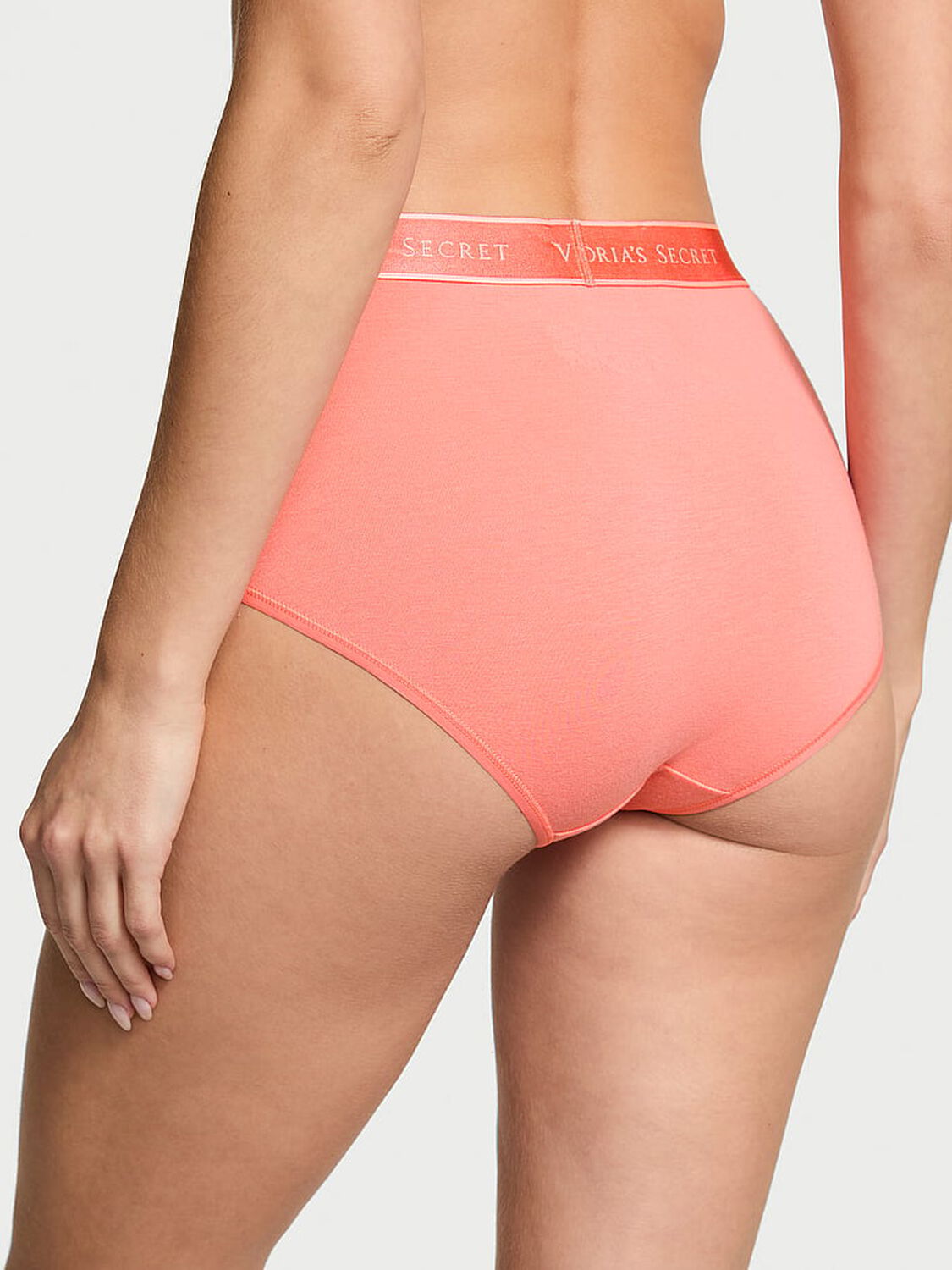vs Cotton Logo Cotton Modern Brief Panty Coral Ribbon 2 of 3 