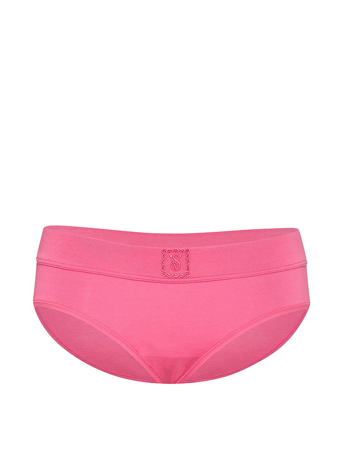 vs Cotton Logo Cotton Lace Patch Hiphugger Panty Pink Radiance 3 of 3 