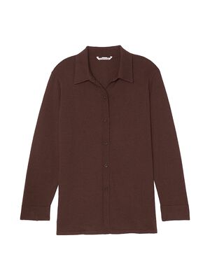 Luxe Crème Knit Button-Up Shirt