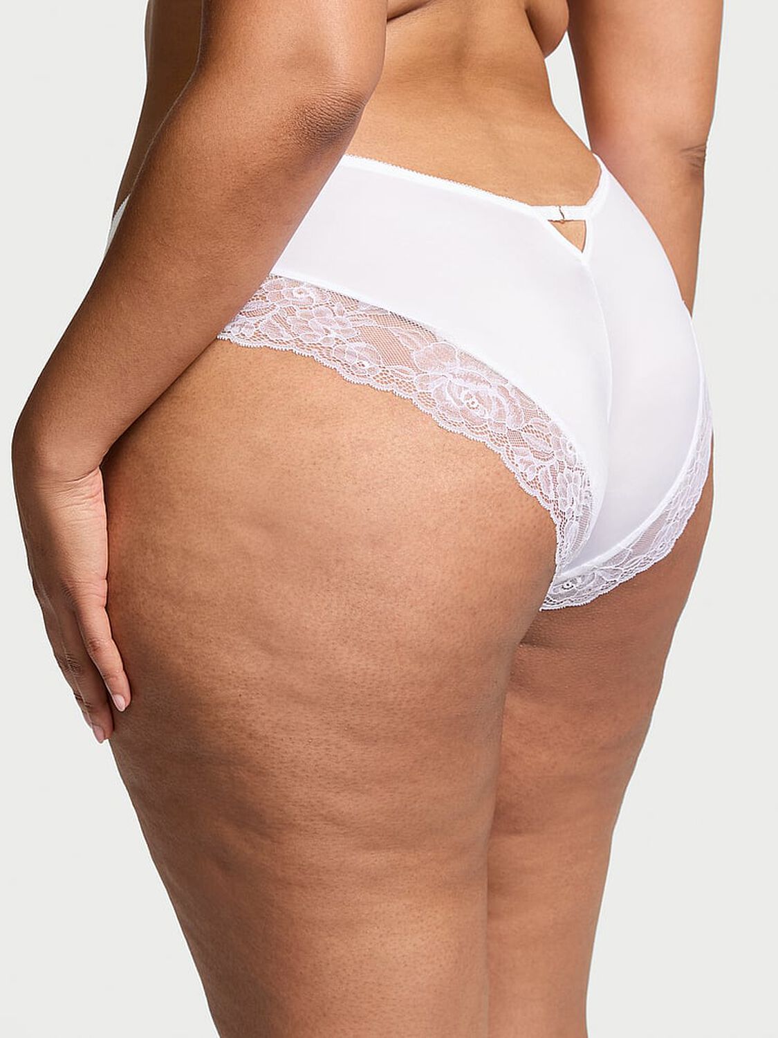 vs Very Sexy Rose Lace-Trim High-Leg Cheeky Panty Vs White 2 of 3 