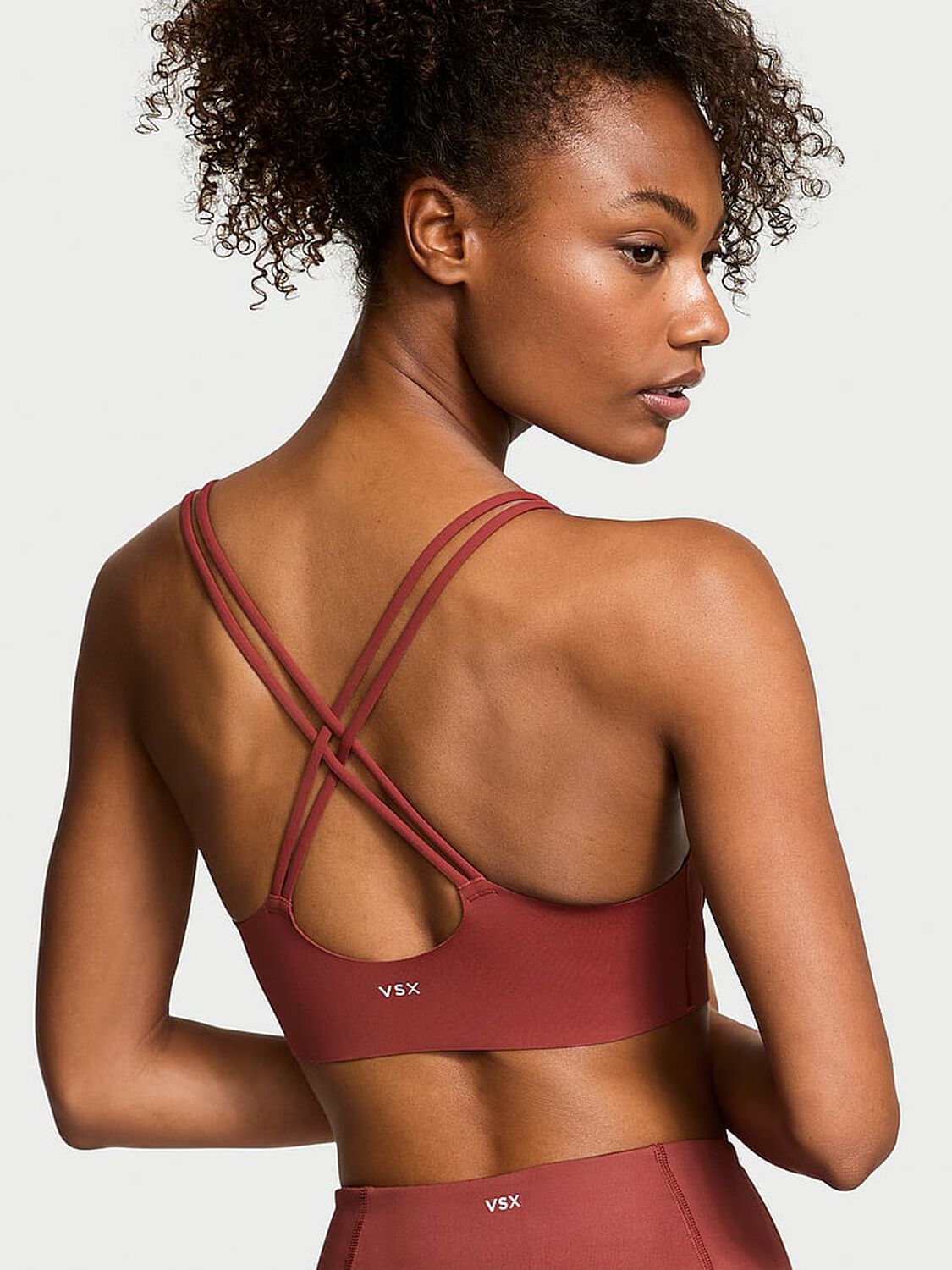 vs Vsx VSX Elevate™ Strappy-Comfort Sports Bra Russet 2 of 3 