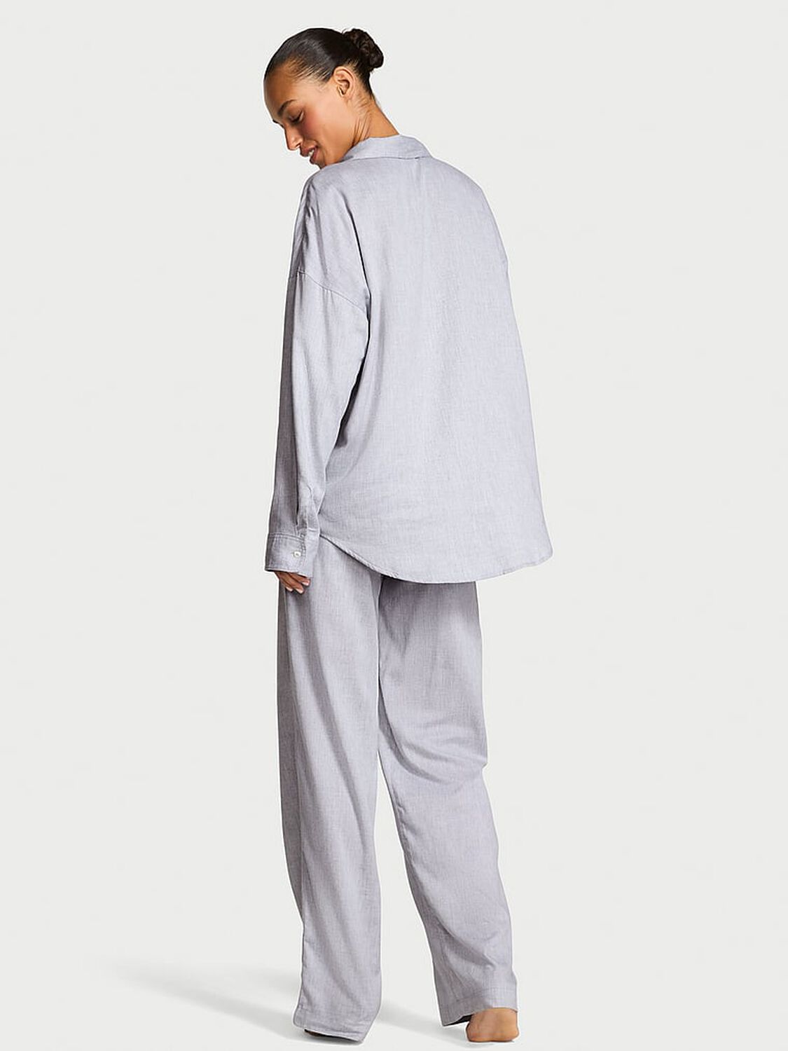 vs Victoria's Secret Modal-Cotton Long Pajama Set Medium Heather Grey 2 of 3 
