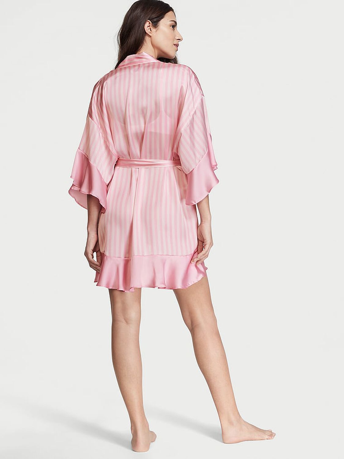 vs Victoria's Secret Georgette Flounce Robe Iconic Stripe 2 of 3 