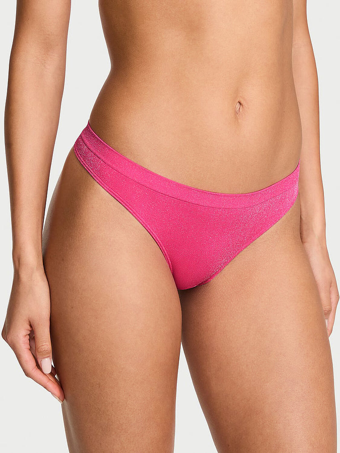 vs Seamless Seamless Shimmer Thong Panty Haute Pink 1 of 3 