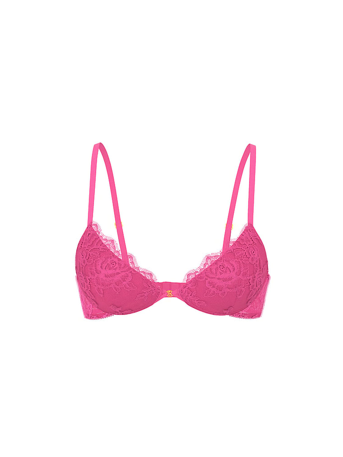 vs Very Sexy Rose Lace Lightly Lined Low-Cut Demi Bra Ultra Pink 3 of 3 