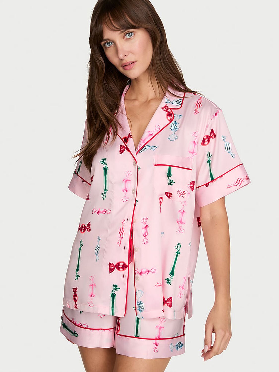 vs Victoria's Secret Glazed Satin Short Pajama Set 1 of 2 
