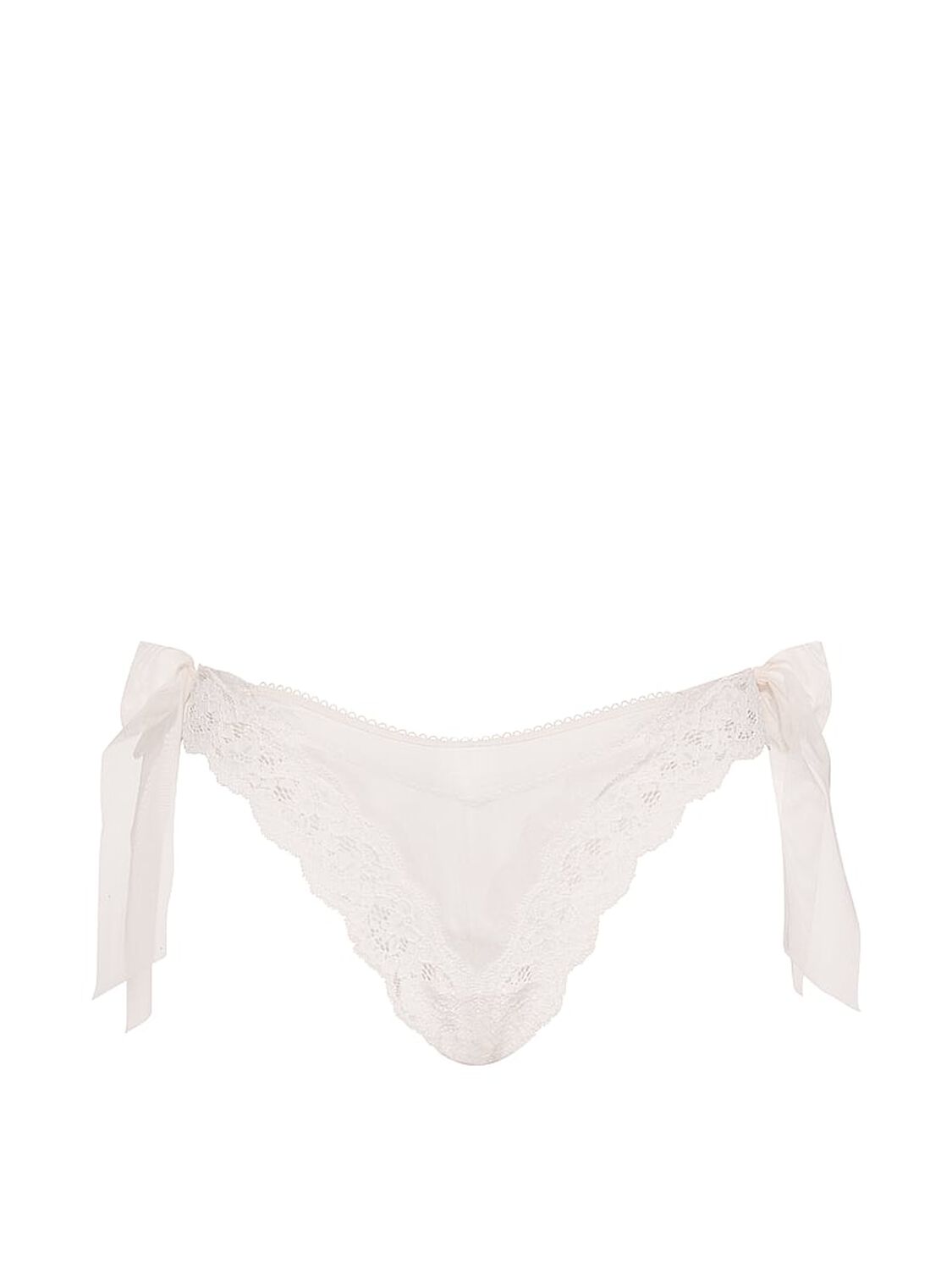 vs Dream Angels Lace & Mesh Side-Bow Brazilian Panty Coconut White 3 of 3 