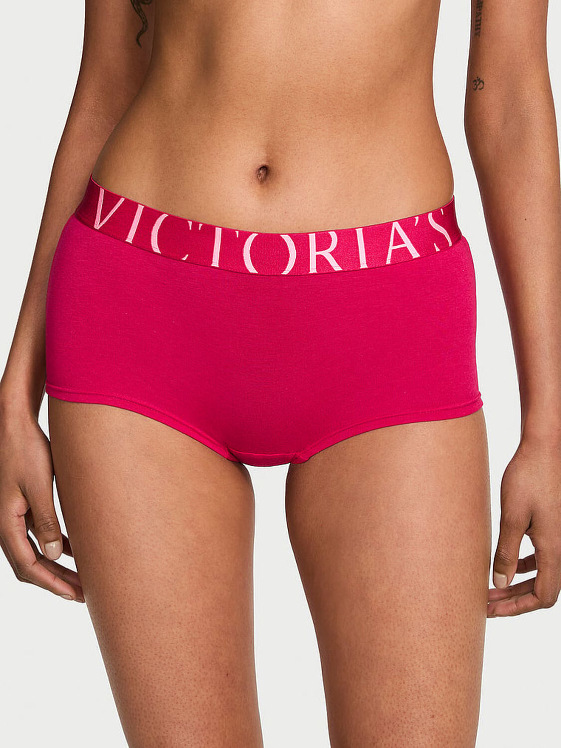 vs Cotton Exploded Logo Cotton Boyshort Panty Vibrant Fuchsia 1 of 3 
