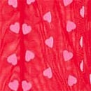 Tease Mini Hearts Flocked Mesh Romper, Bright Vermillion, swatch