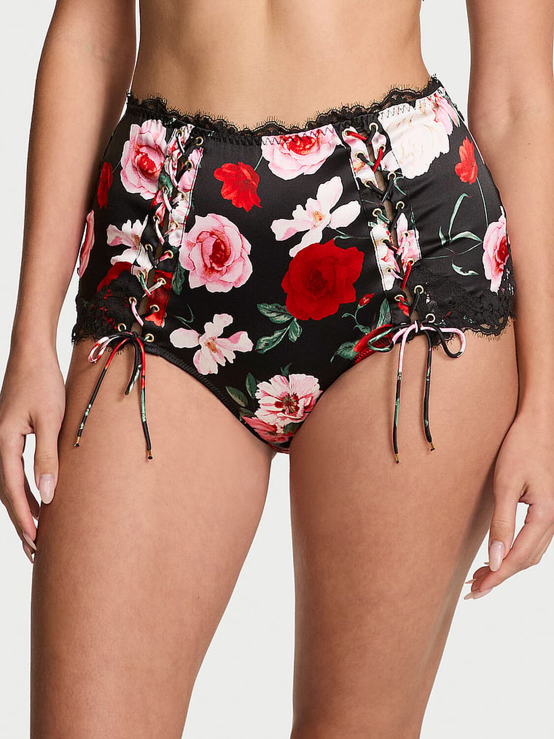 vs Very Sexy Atelier Victoria's Secret Satin Lace-Trim High-Waist Brief Panty 1 of 4 