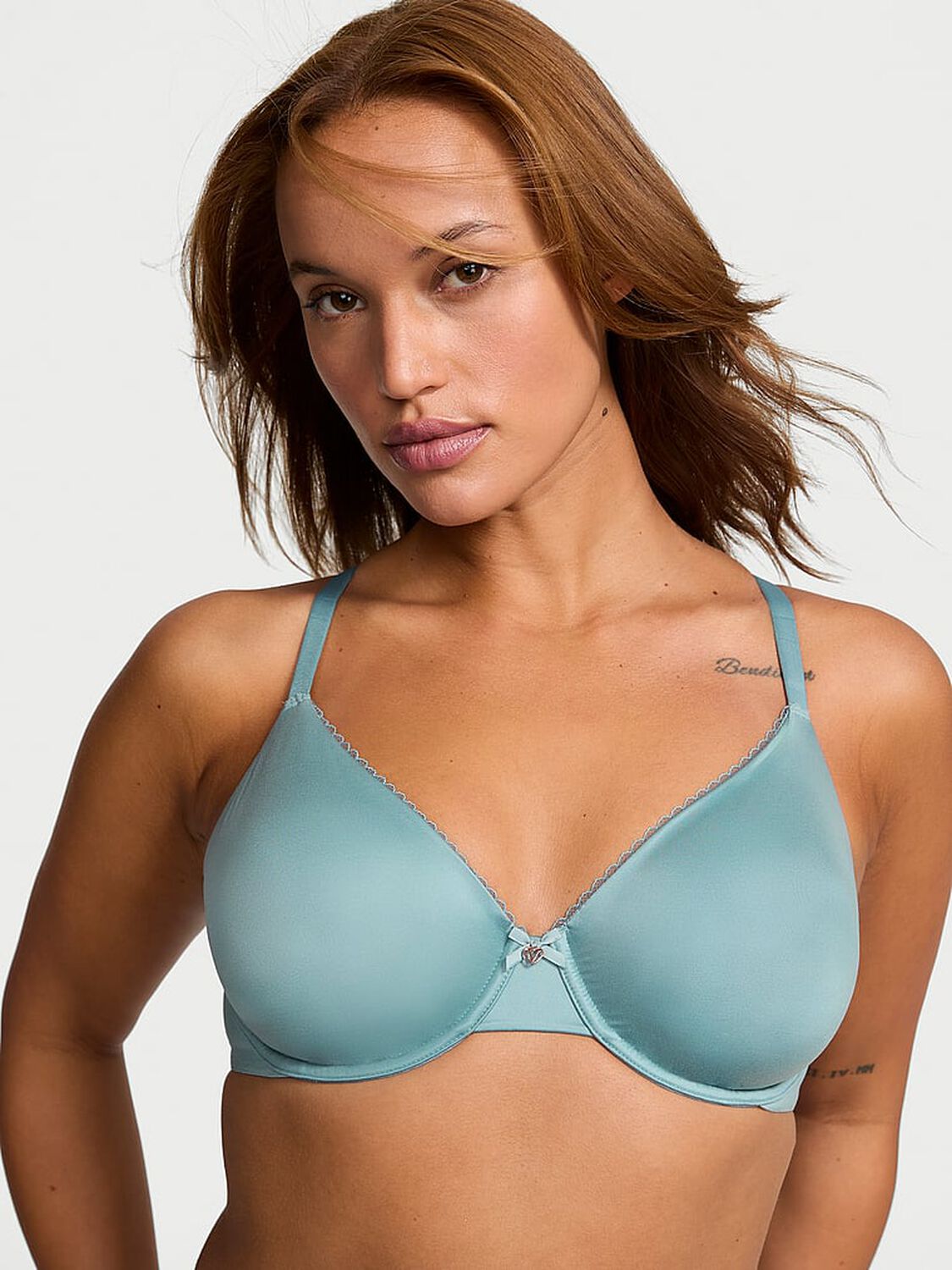 vs Body By Victoria Invisible Lift Unlined Smooth Demi Bra Jupiter Blue 1 of 3 
