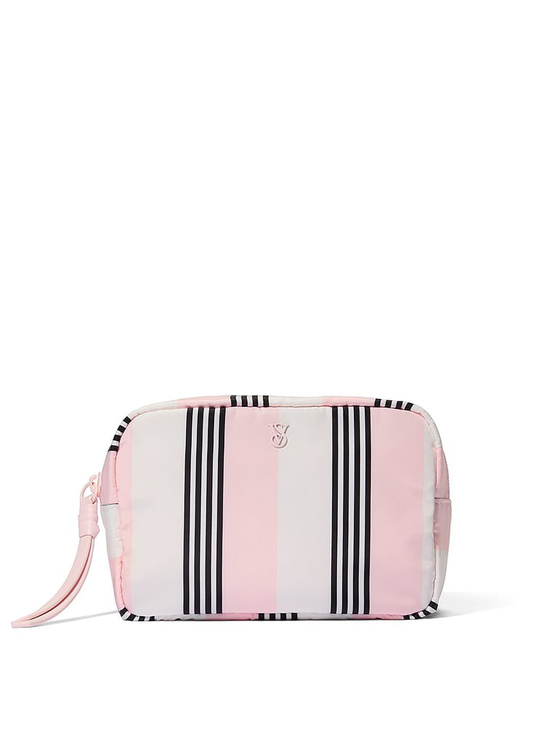 vs Victoria's Secret Travel Makeup Bag Pink And Black Stripe 1 of 2 