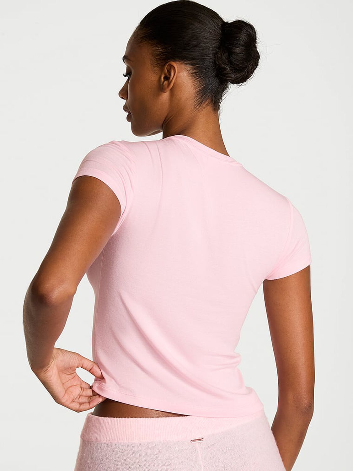 vs Victoria's Secret Ribbed Modal Fitted Tee Pretty Blossom 2 of 2 