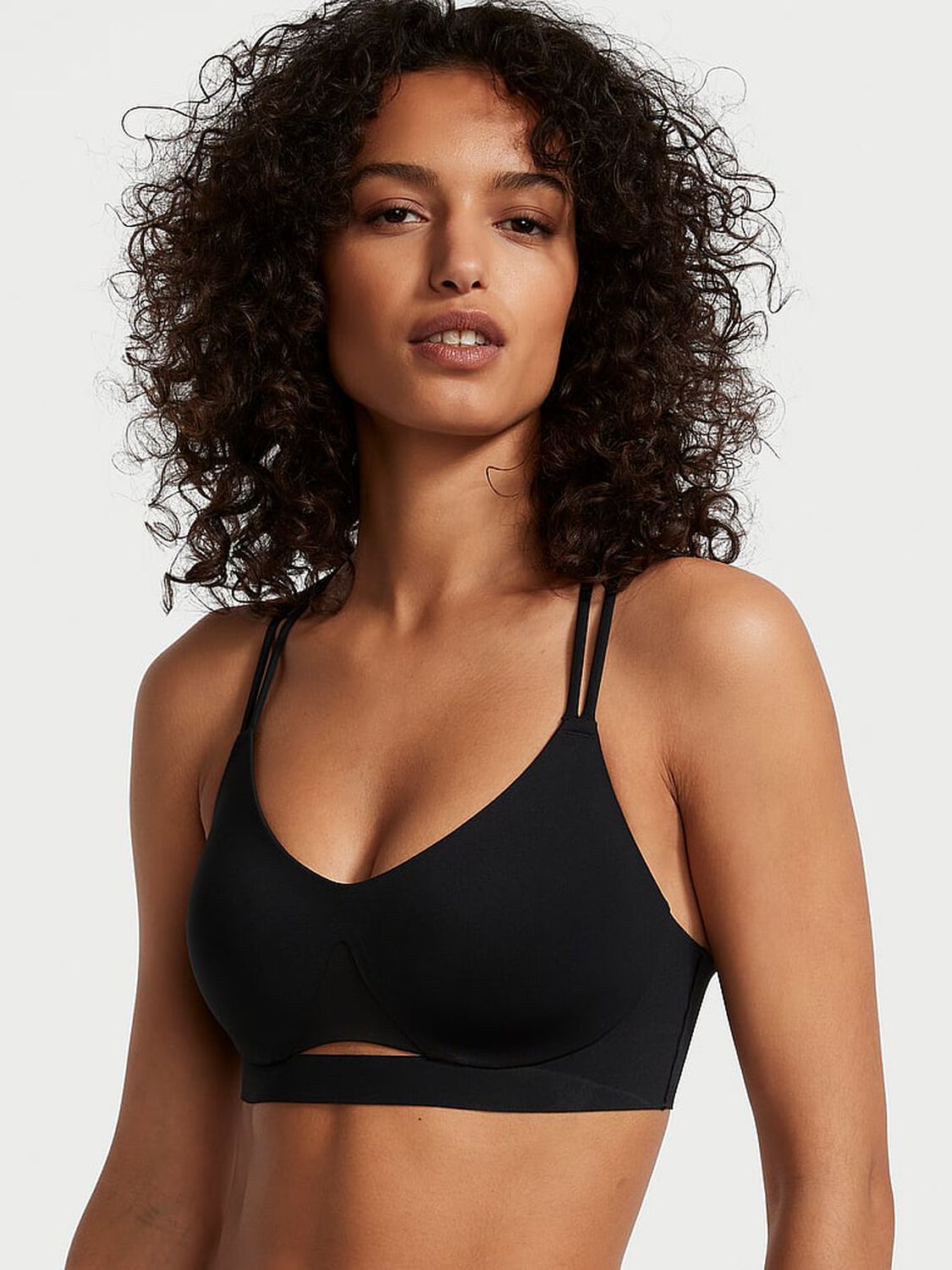 vs Victoria's Secret Elevate Strappy-Comfort Sports Bra Black 1 of 3 