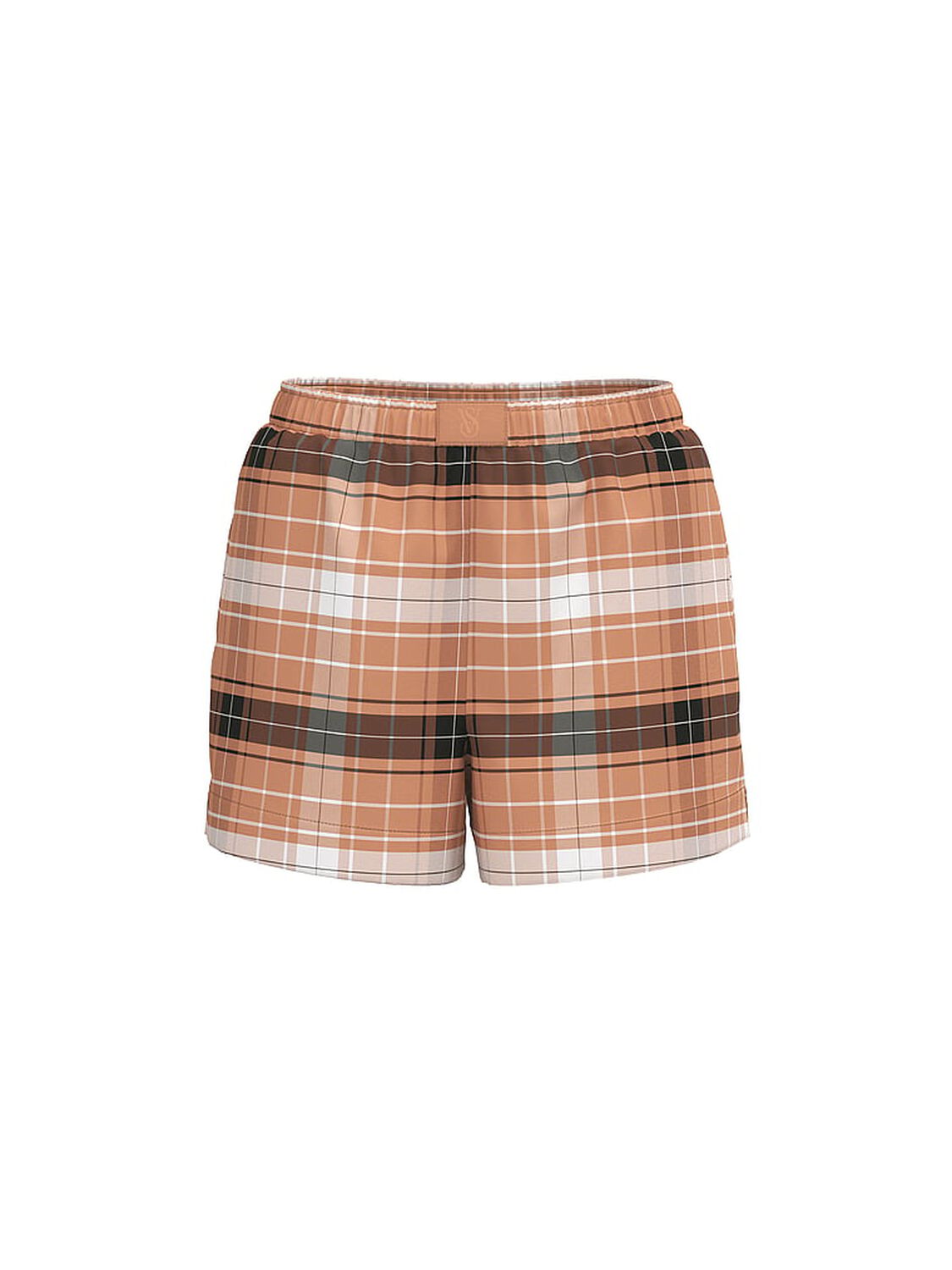 vs Victoria's Secret Modal-Cotton Pajama Shorts Toffee/Coconut White Bold Plaid 3 of 3 