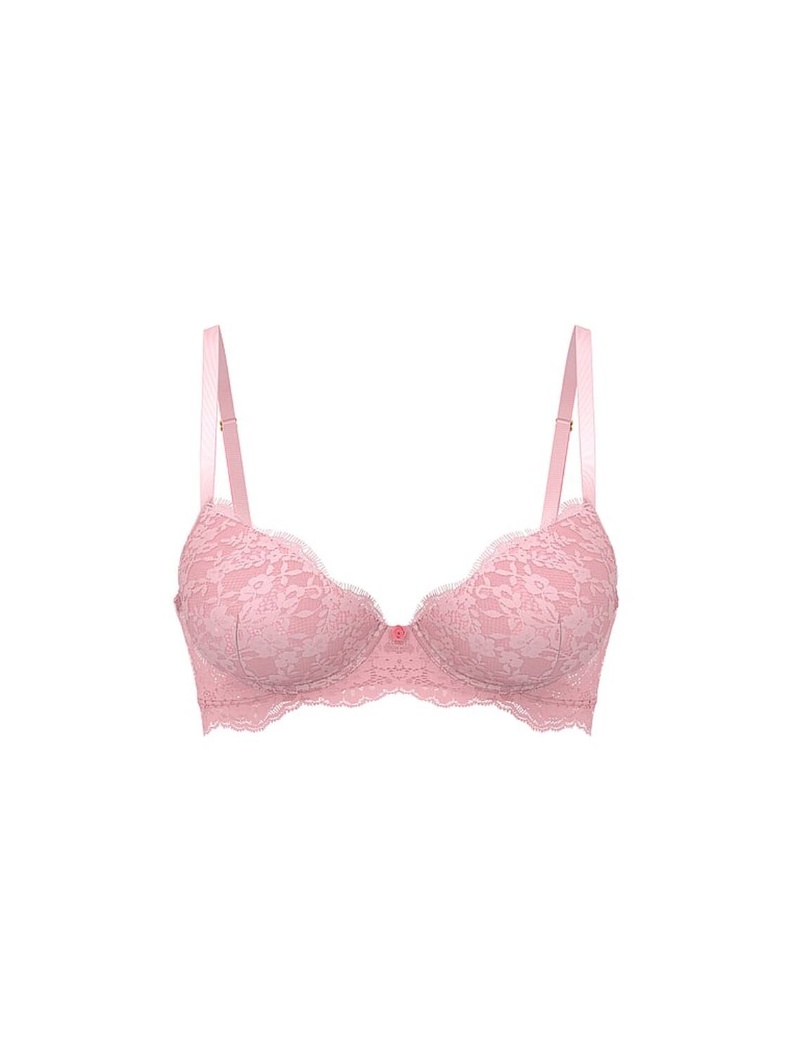 vs Dream Angels Lace Lightly Lined Classic Coverage Demi Bra Petal Pink 3 of 3 