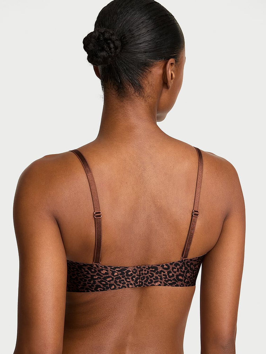 vs Victoria's Secret Bare Lightly Lined Strapless Bra Ganache Leopard 2 of 4 