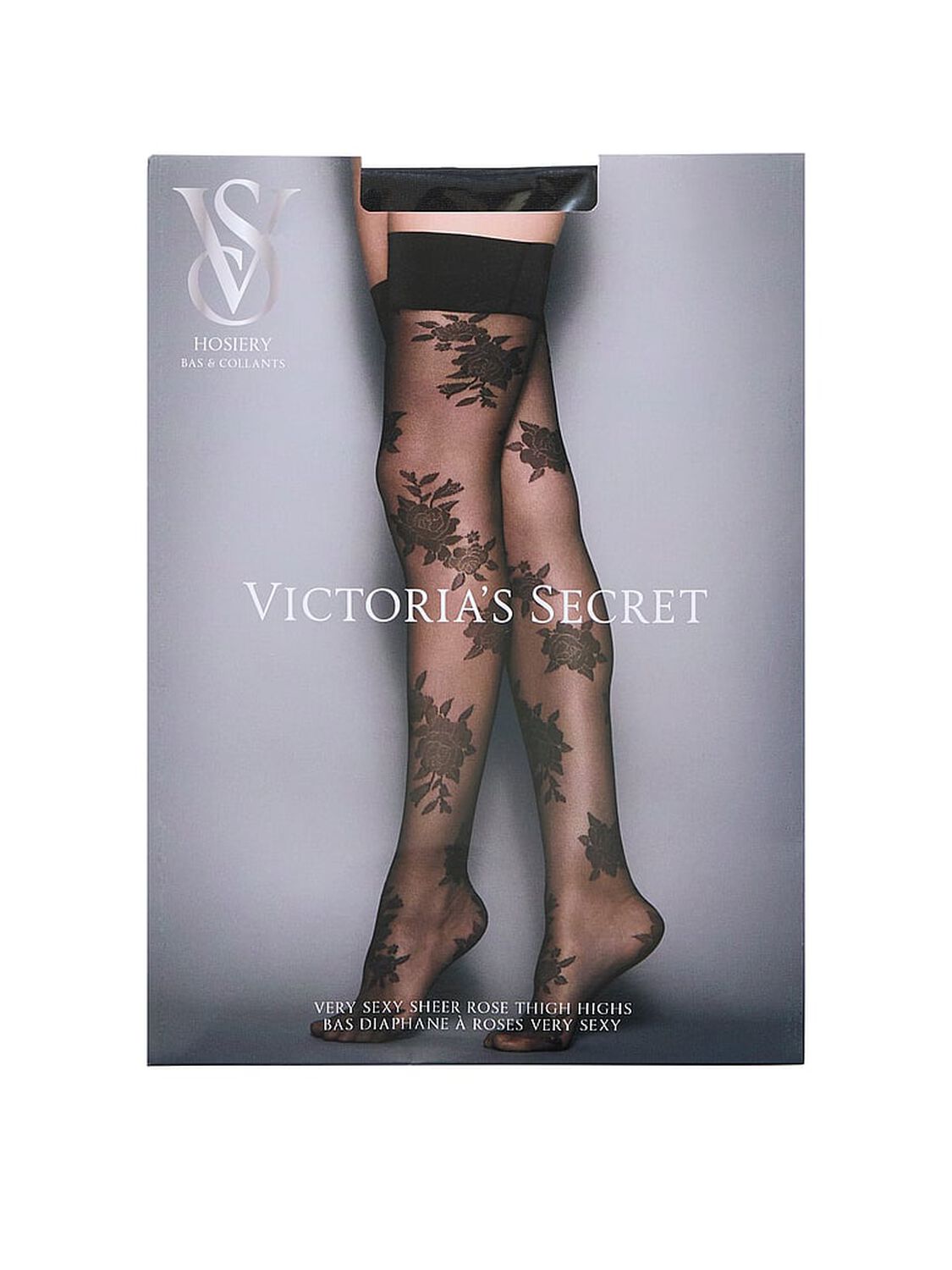vs Very Sexy Red Rose Printed Thigh Highs Black 4 of 4 