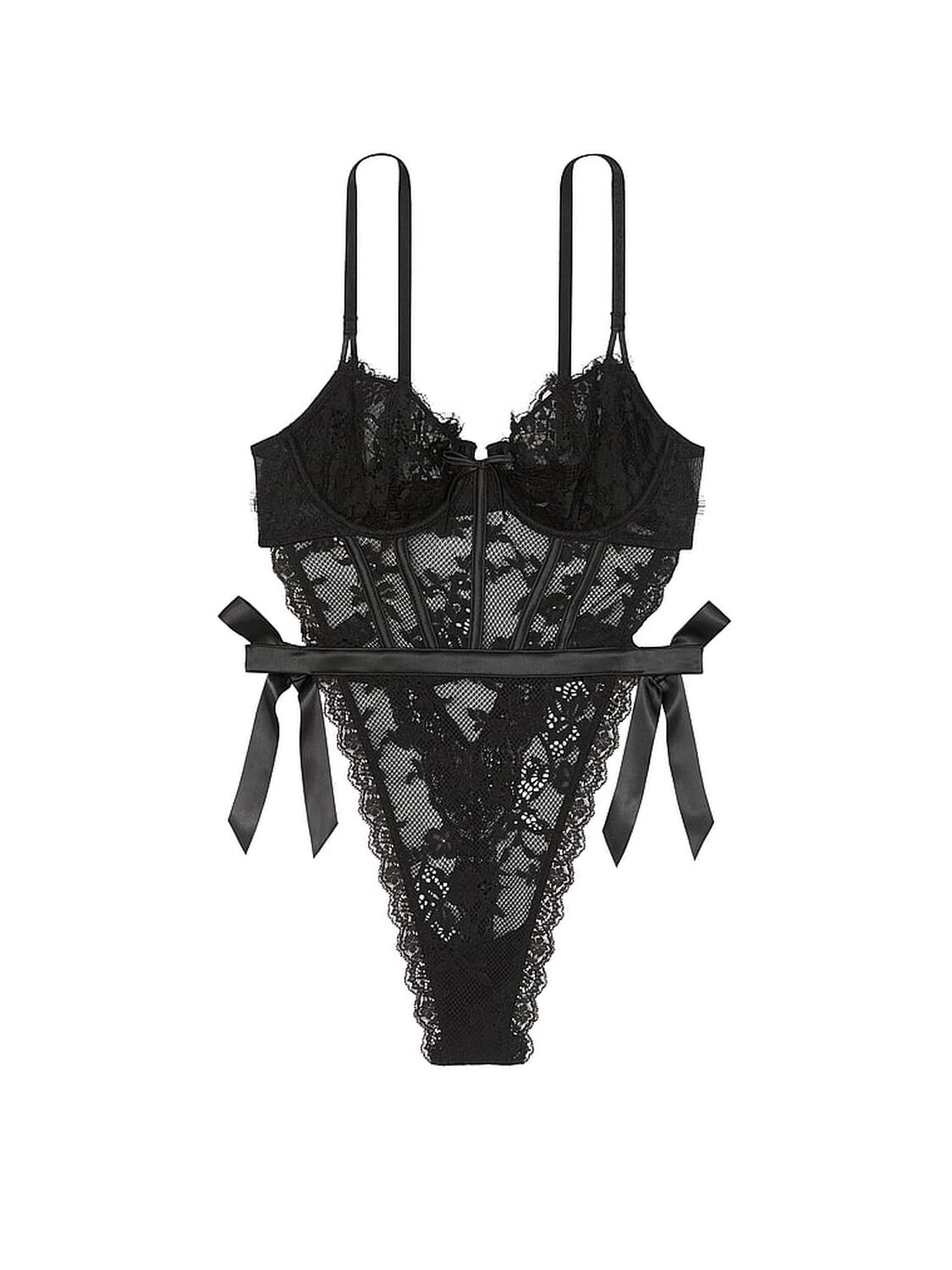 vs Very Sexy Wicked Unlined Lace Teddy Black 3 of 5 
