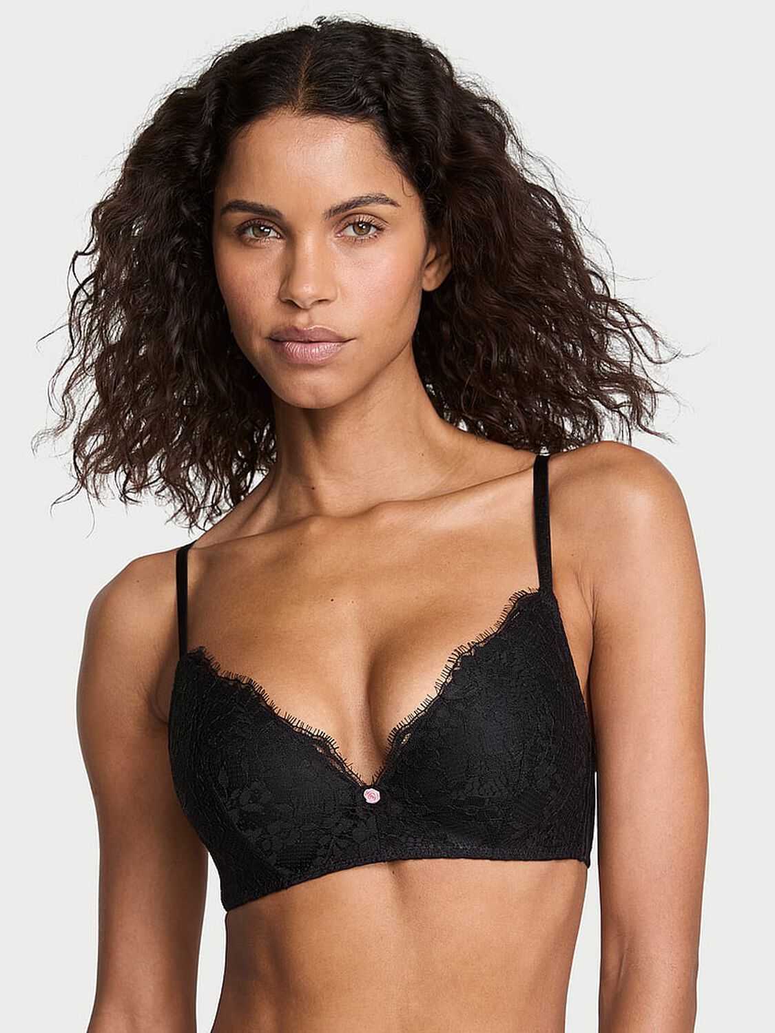 vs Dream Angels Lace Wireless Push-Up Bra Black 4 of 4 