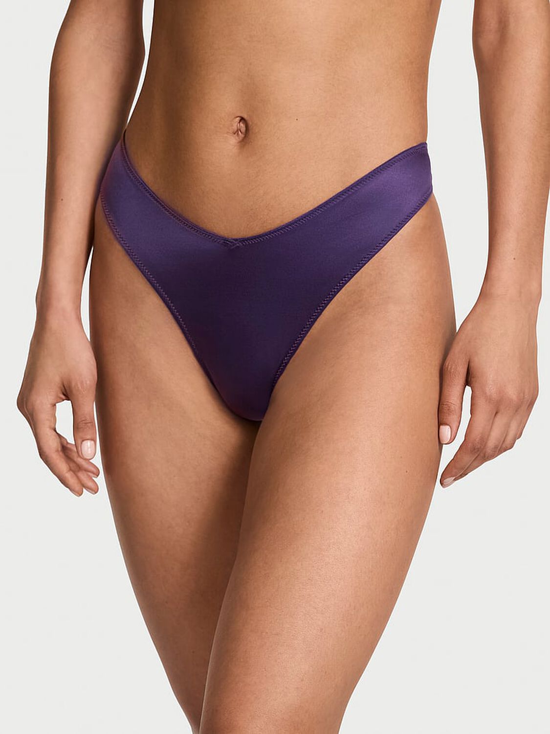 vs Very Sexy Smooth Strappy-Back High-Leg Thong Panty Valiant Purple 2 of 3 