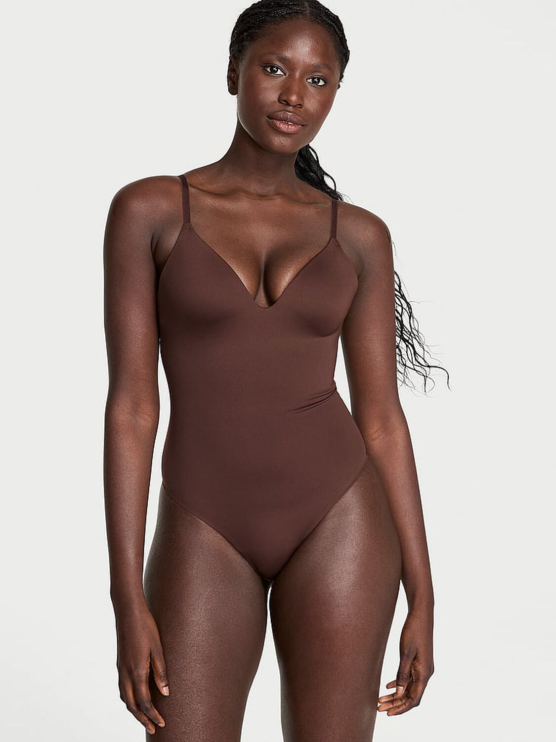 vs Victoria's Secret Luxe Contour Push-Up Bodysuit Ganache 1 of 3 