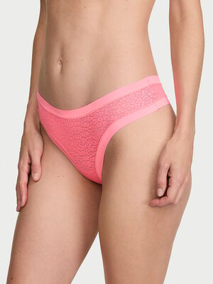 No-Show Leopard Lace Thong Panty