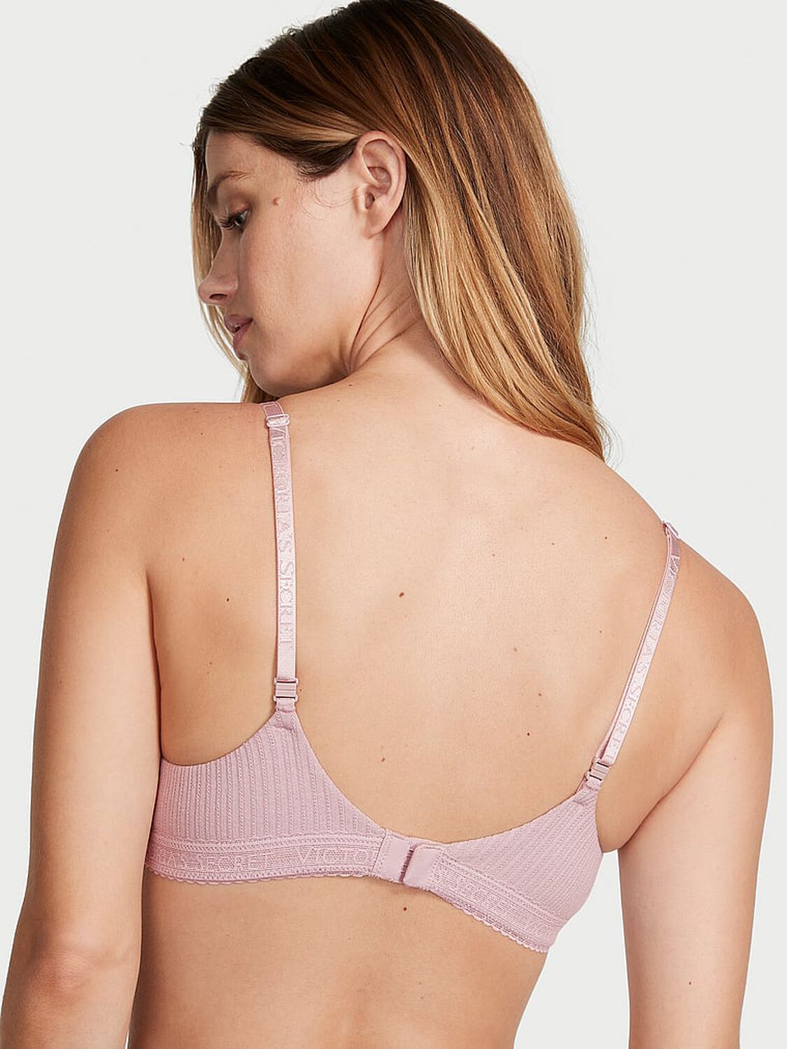 vs The T-Shirt Push-Up Perfect Shape Pointelle Bra Pale Plum 2 of 3 