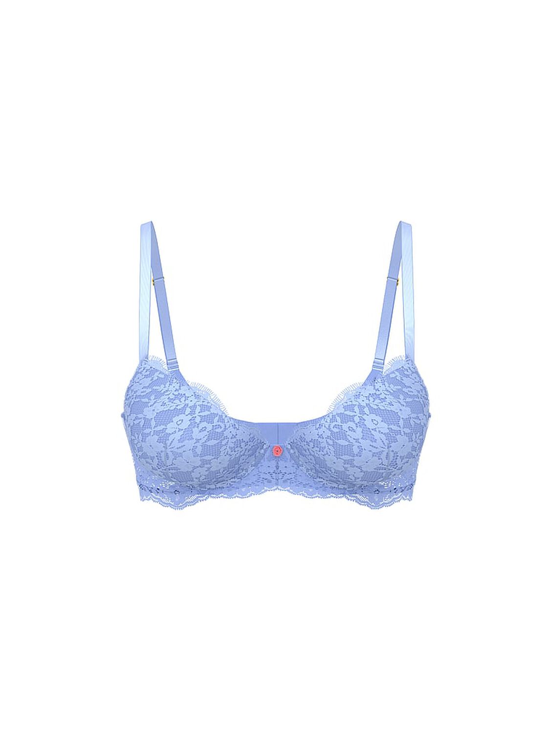 vs Dream Angels Lace Lightly Lined Classic Coverage Demi Bra Cameo Blue 3 of 4 