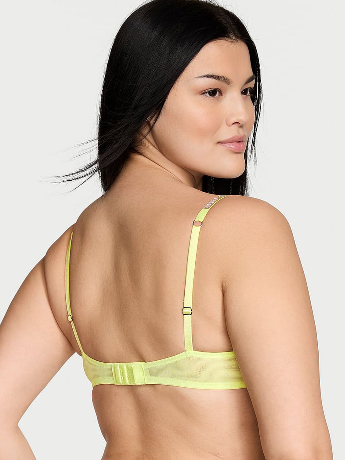 vs Very Sexy Sheer Shine Low-Cut Demi Bra Citron Glow 2 of 4 